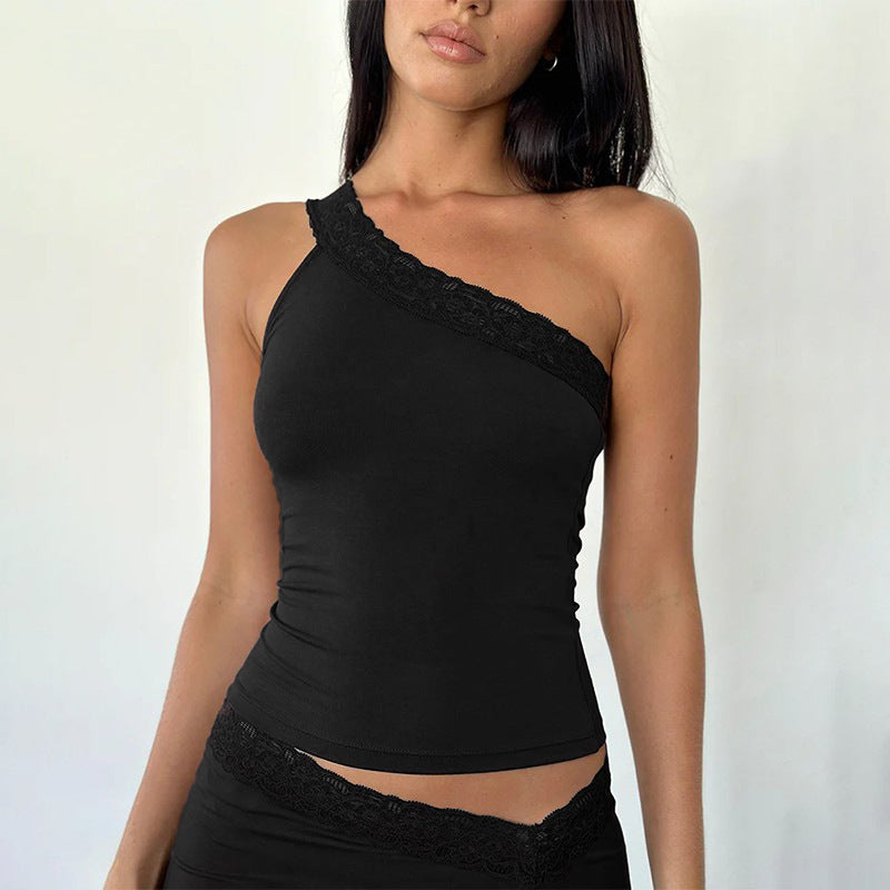 Haut à épaule dénudée pour femme avec dentelle Chic und Stil