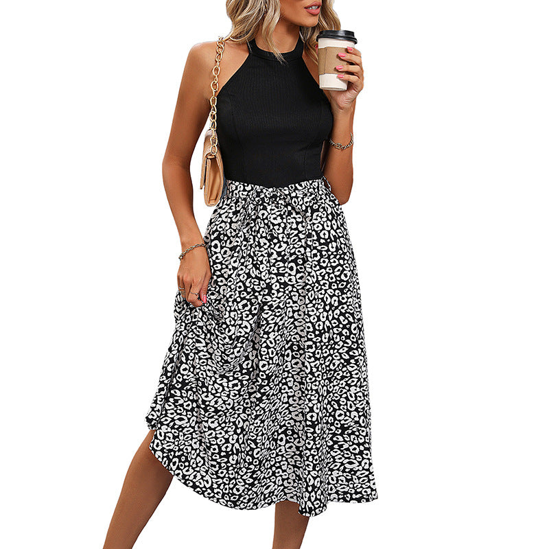 Robe midi à dos nu pour femmes avec jupe fluide en A Chic und Stil