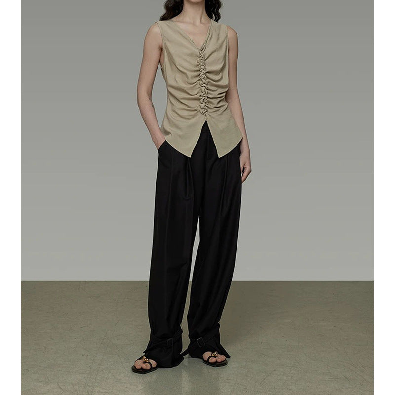 Haut asymétrique froncé pour femme Chic und Stil