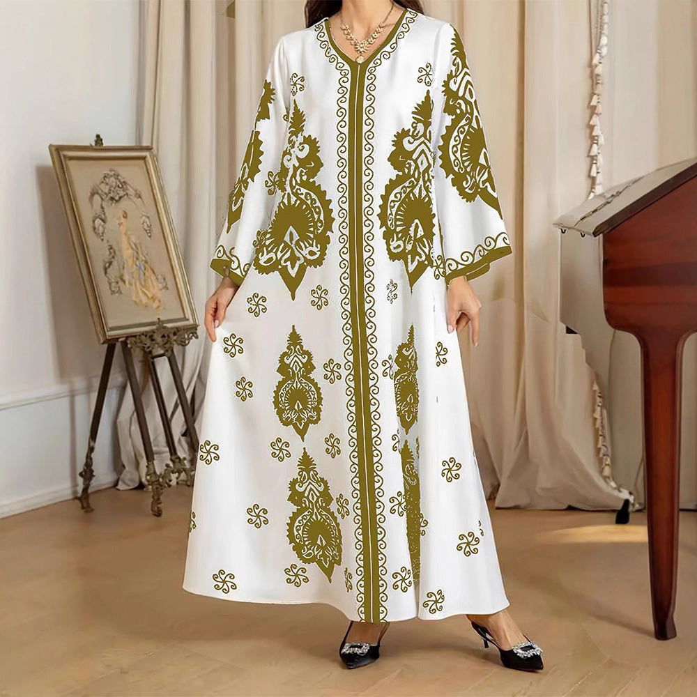 Robe kaftan pour dames avec un motif artistique et une coupe décontractée Chic und Stil