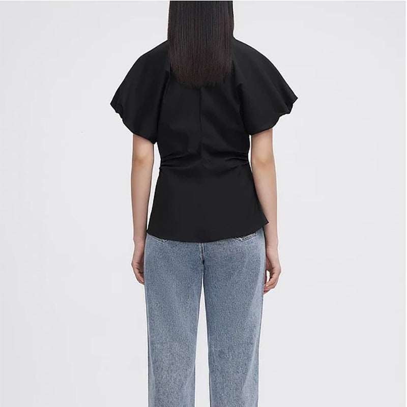 Haut à manches courtes pour femmes avec détail de taille cintrée Chic und Stil