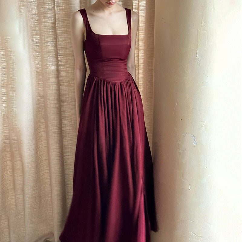 Robe maxi A-ligne à encolure carrée Chic und Stil pour femmes