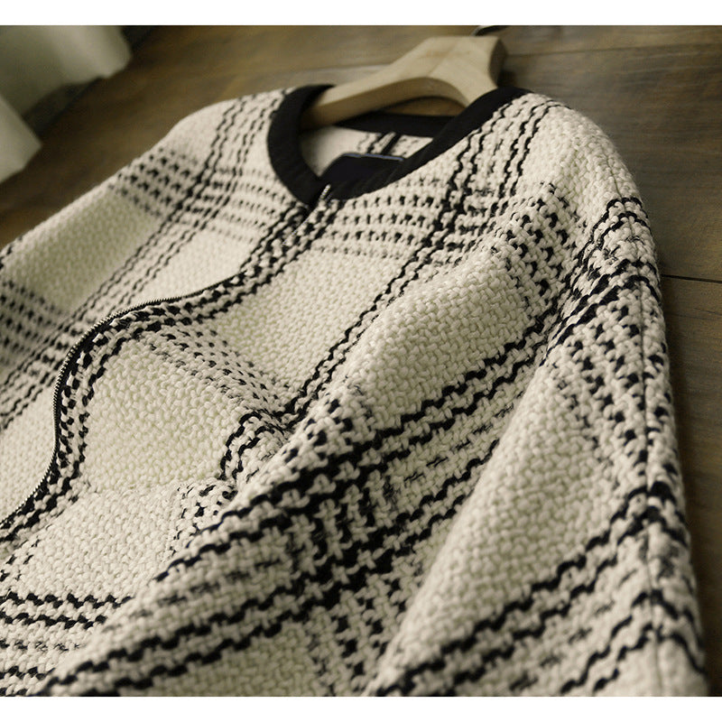 Veste zippée surdimensionnée texturée pour femmes Chic und Stil