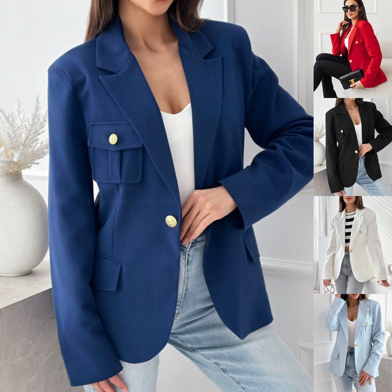 Blazer cintré classique à double bouton pour femmes avec détail de poches Chic und Stil
