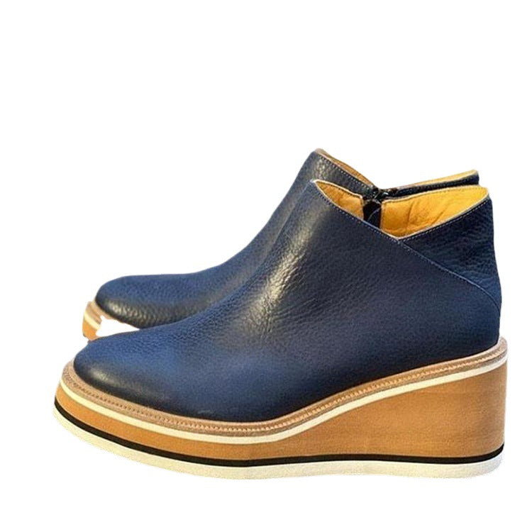 Bottes à talons compensés pour femmes en suède de haute qualité avec semelle antidérapante Chic und Stil