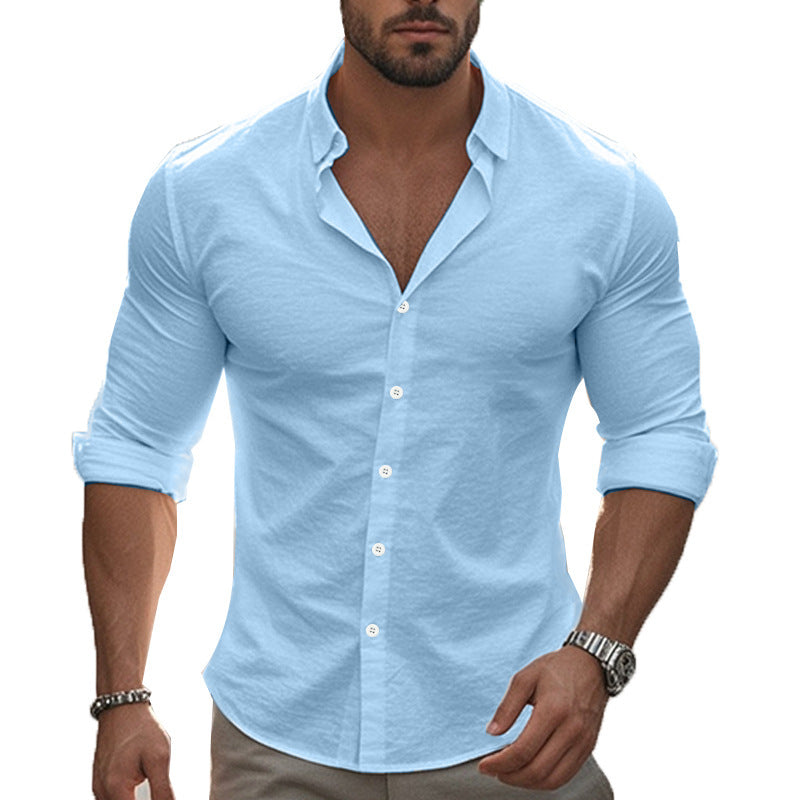Hommes élégante chemise à manches longues avec surface texturée et col à la mode Chic und Stil