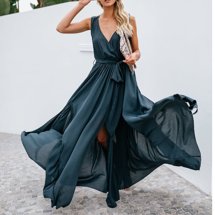 Dames Élégante Robe Maxi Chic und Stil