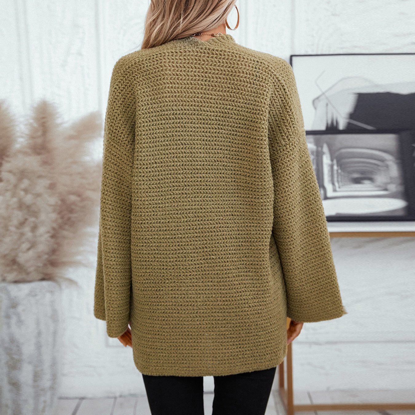 Veste en tricot aérienne pour femmes avec grandes poches et manches ouvertes Chic und Stil