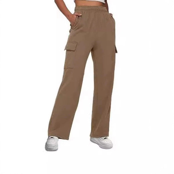 Pantalon cargo pour femmes avec jambe large et poches latérales pratiques Chic und Stil