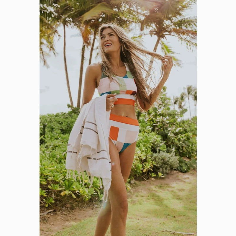 Maillot de bain à blocs de couleur pour dames Ensemble deux pièces Chic und Stil
