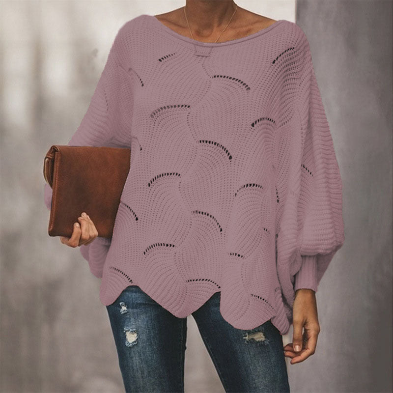 Pull en tricot léger pour femmes avec un élégant motif en vagues Chic und Stil