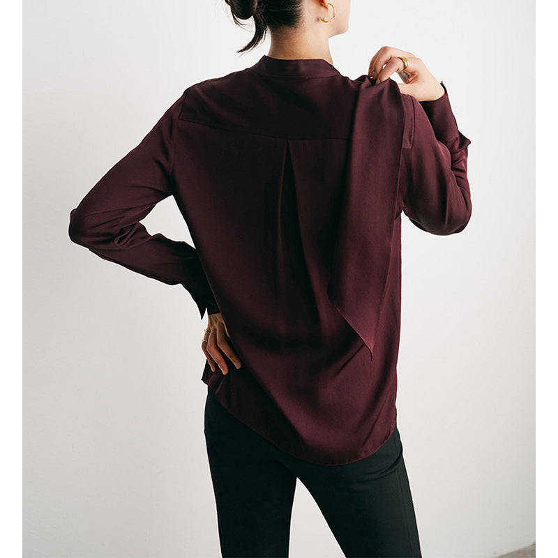 Blouse structurée à nœud papillon pour femmes Chic und Stil