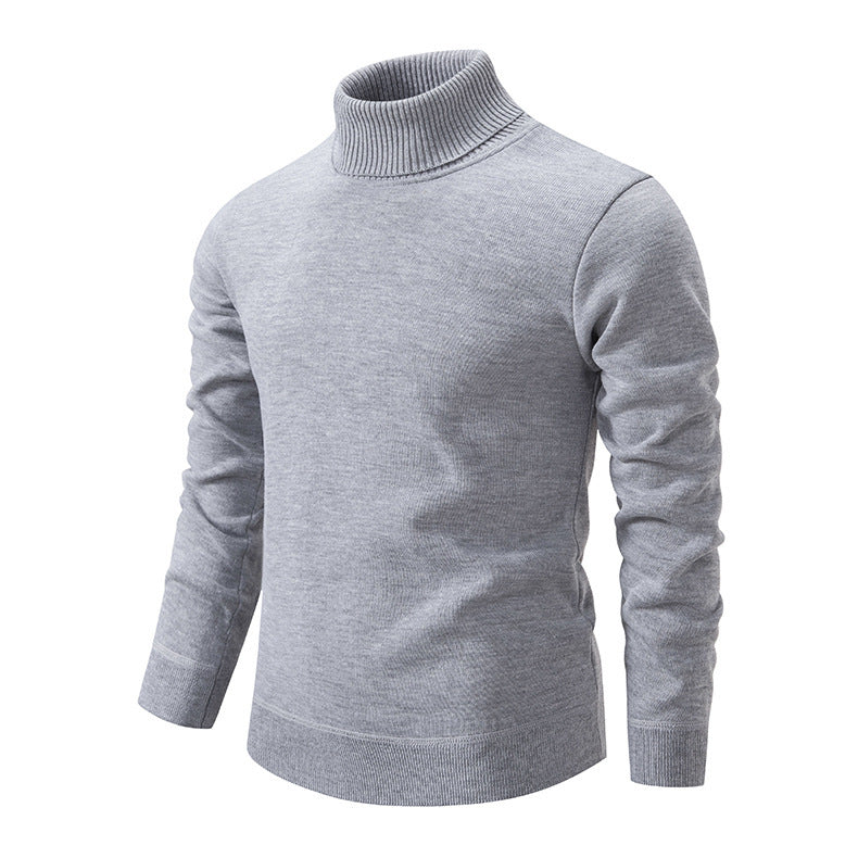 Pull à col roulé pour hommes en tricot doux avec design structuré Chic und Stil