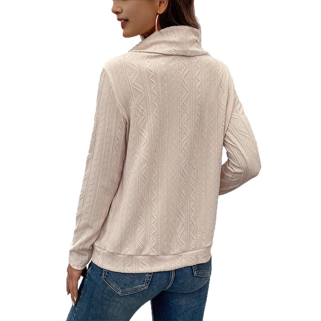 Pull femme à col bénitier avec détail de motif texturé et manches longues Chic und Stil