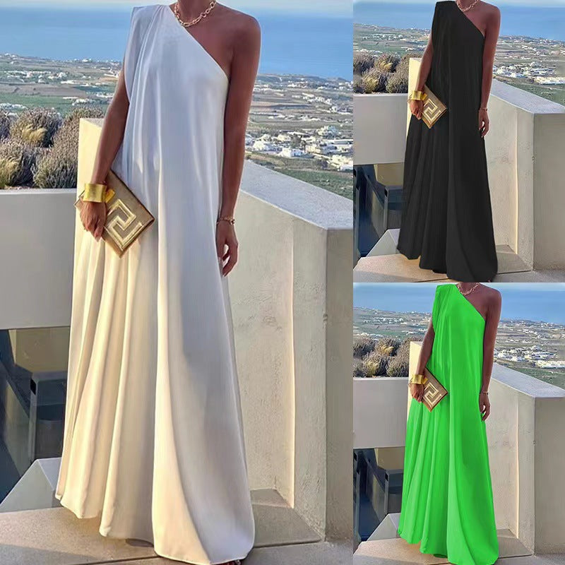 Robe maxi à épaule unique Chic und Stil pour femmes