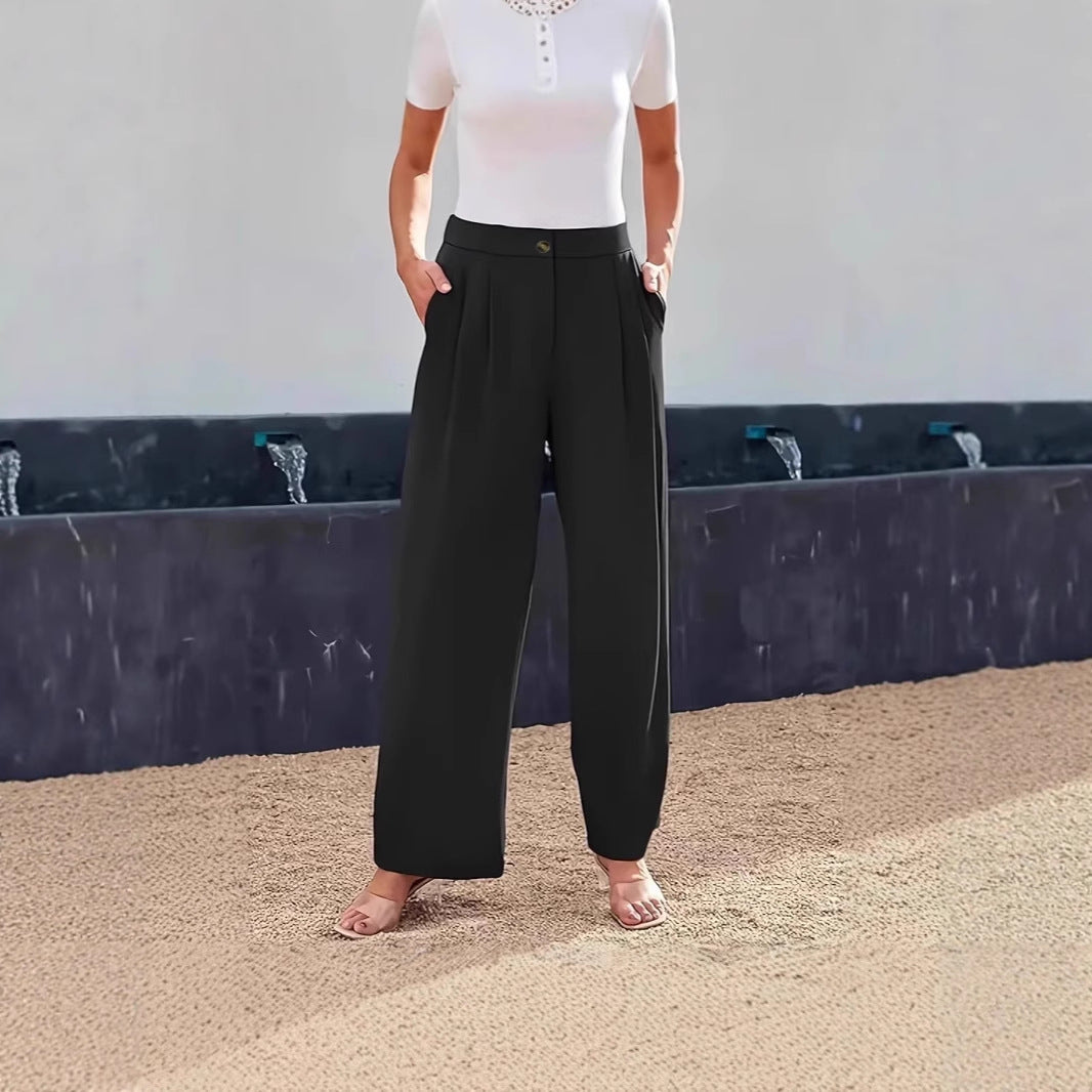 Pantalon taille haute élégant et décontracté pour femmes avec poches pratiques Chic und Stil