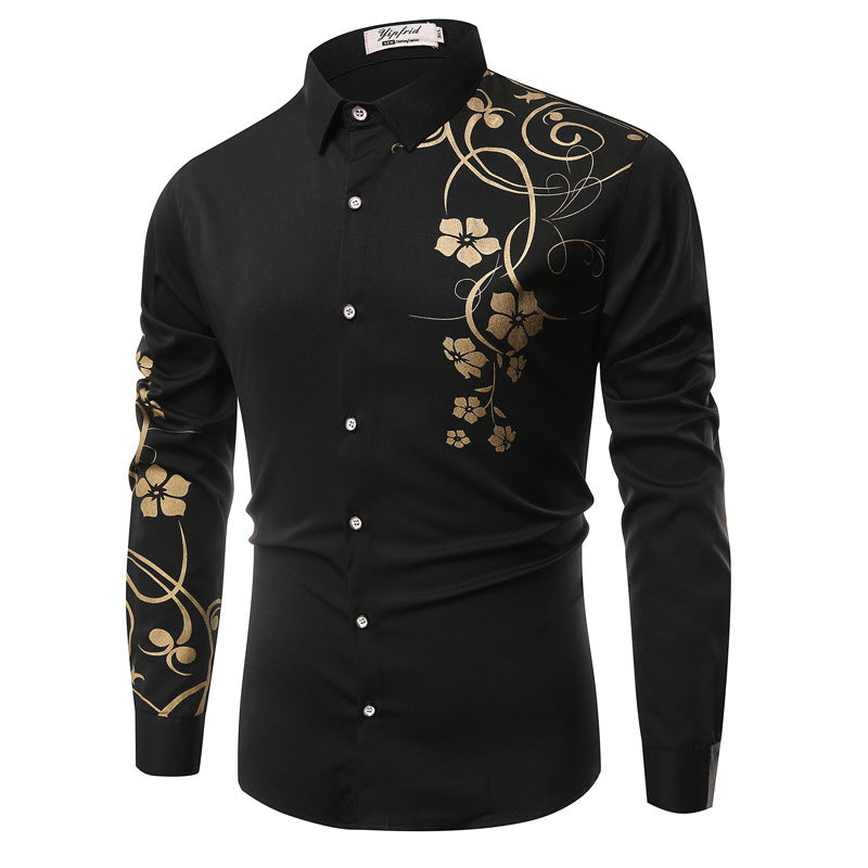 Chemise à manches longues tendance pour hommes avec un design floral Chic und Stil