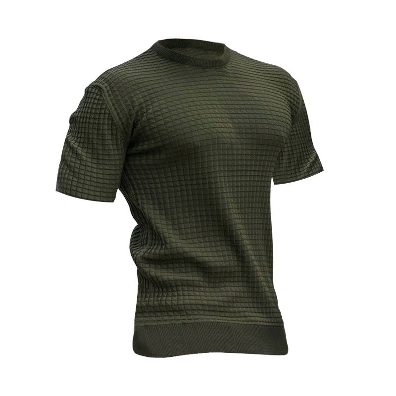 T-shirt Performance à manches courtes pour hommes avec design structuré Chic und Stil