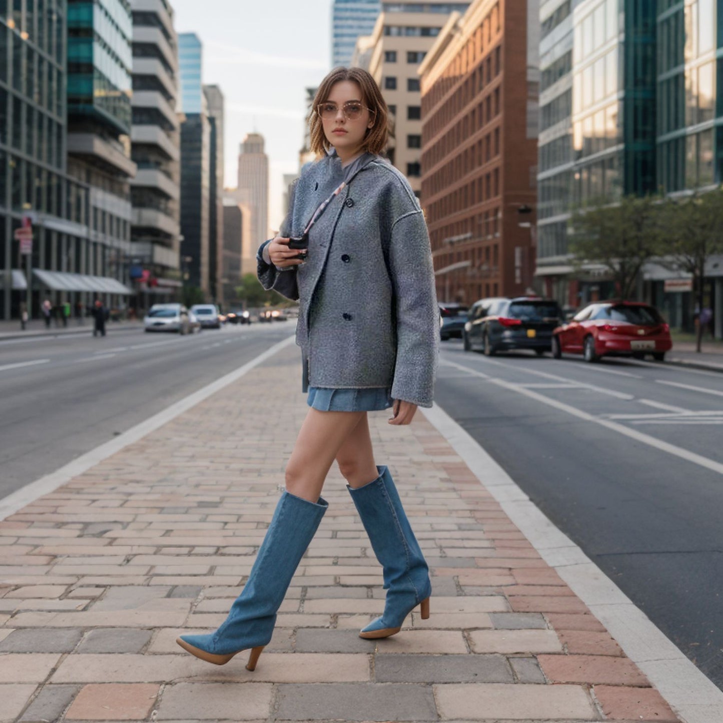 Blazer cropped à la mode pour dames Chic und Stil