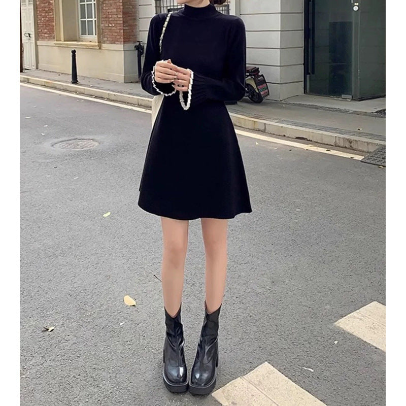 Robe en tricot élégante à col montant pour femme Chic und Stil