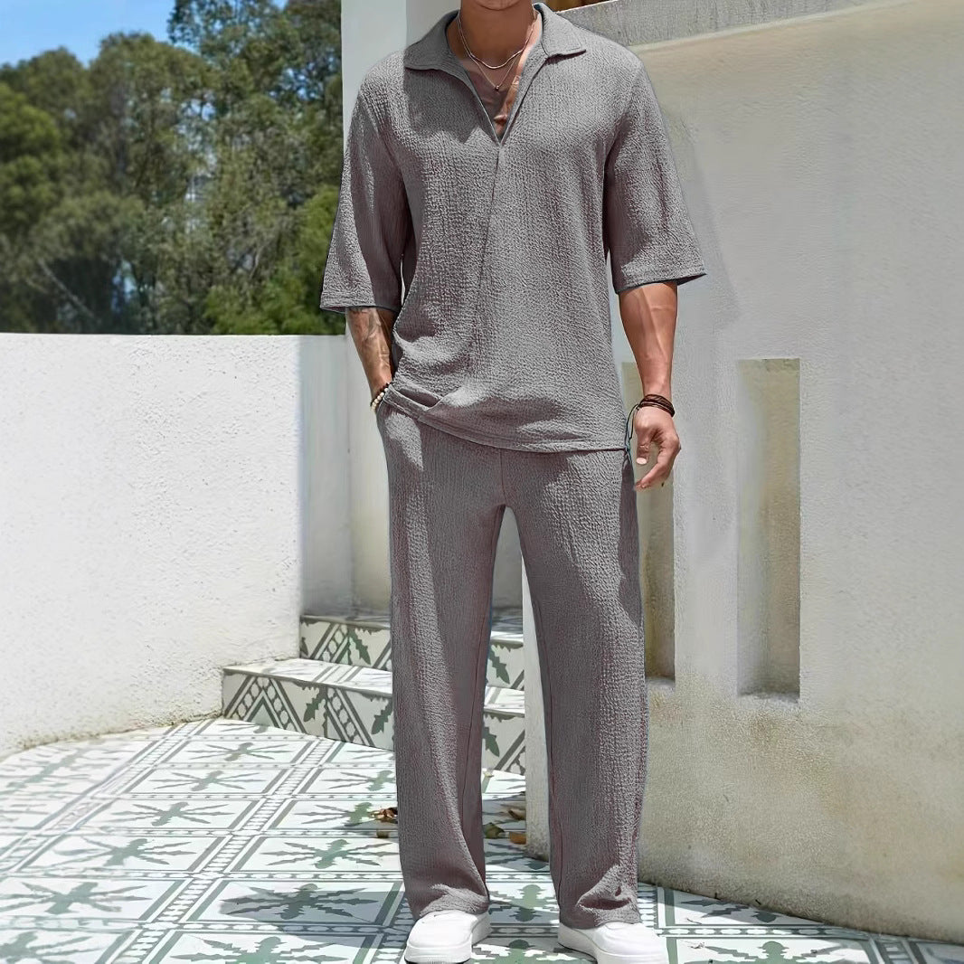 Hommes Ensemble de Lounge Détendu Texturé Chic und Stil