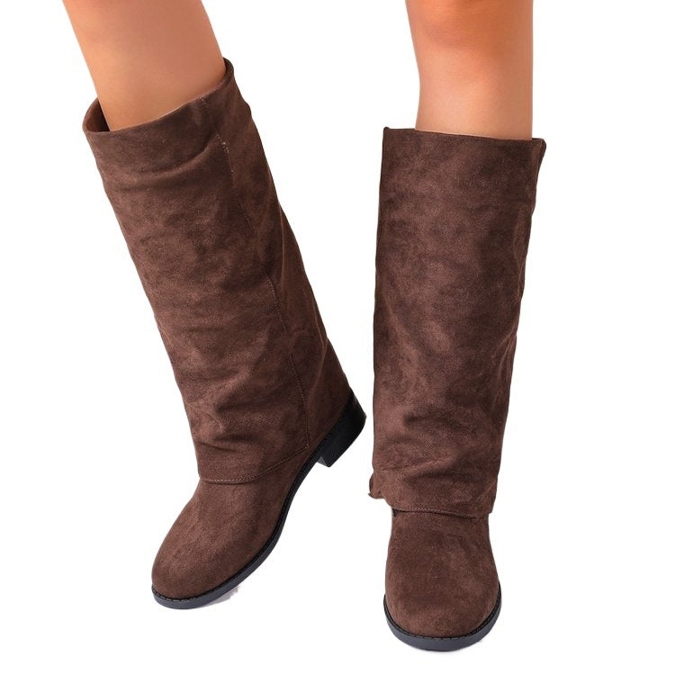 Bottes d'hiver douces pour femmes en daim Chic und Stil