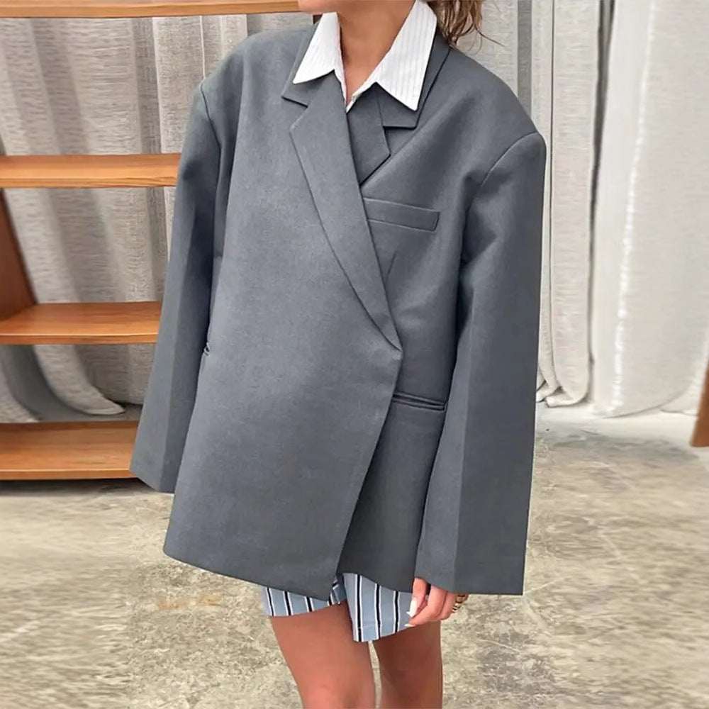Blazer Oversized pour femmes avec poche élégante et revers chic Chic und Stil
