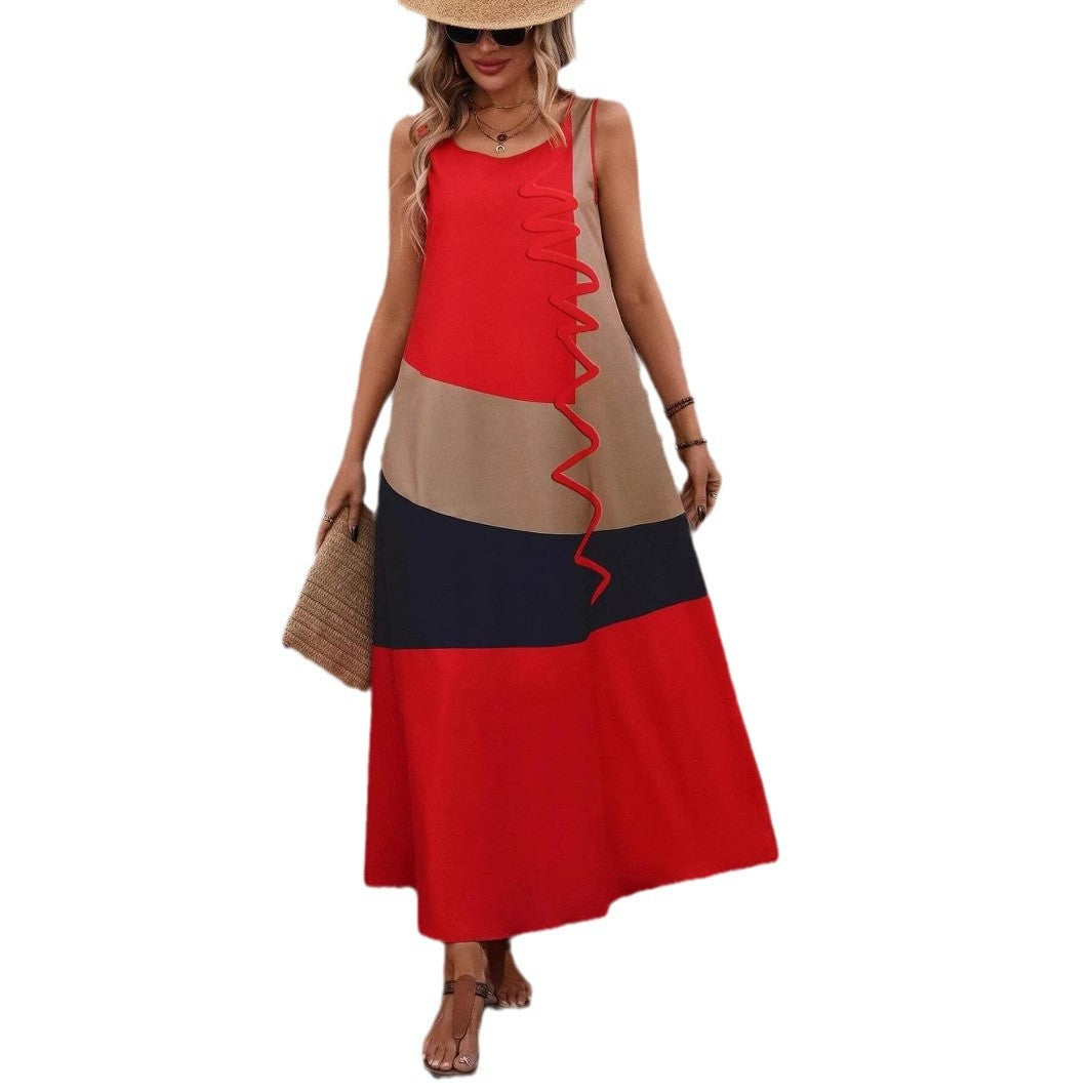 Robe maxi color block de loisirs pour femmes Chic und Stil