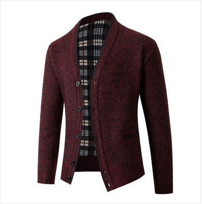 Cardigan élégant pour hommes en tricot à motif à carreaux Chic und Stil