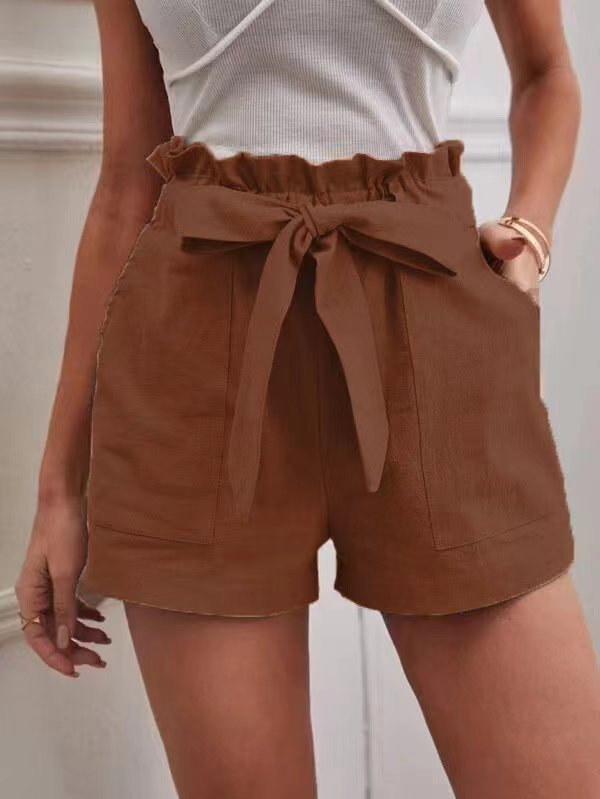 Shorts Tailorés pour Femmes avec Cravate et Poches Pratiques Chic und Stil