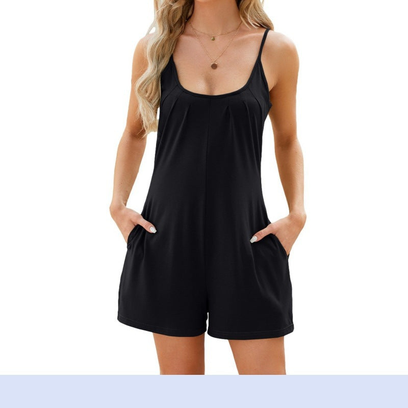 Salopette pour femmes avec des bretelles spaghetti et des poches pratiques Chic und Stil