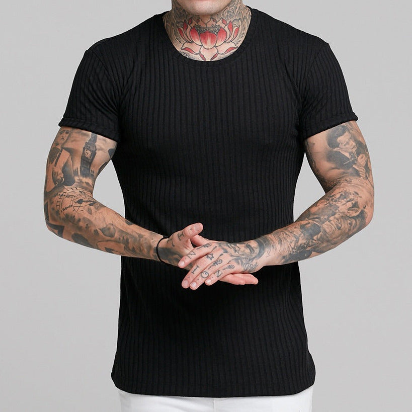 T-shirt ajusté en rib pour homme Chic und Stil