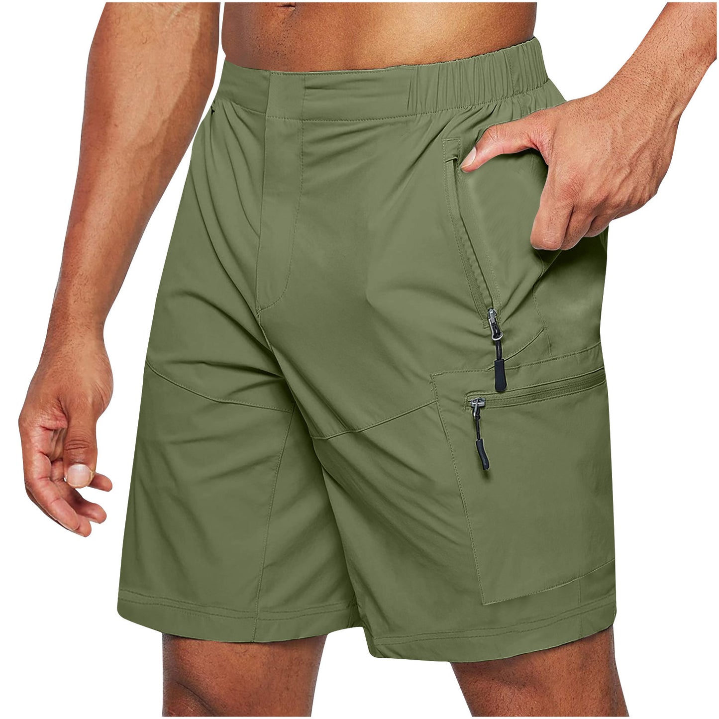 Shorts de loisirs fonctionnels pour hommes avec plusieurs poches zippées et une taille élastique Chic und Stil