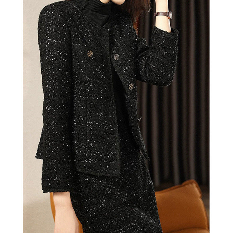 Ensemble de robe blazer texturé ajusté pour femme Chic und Stil