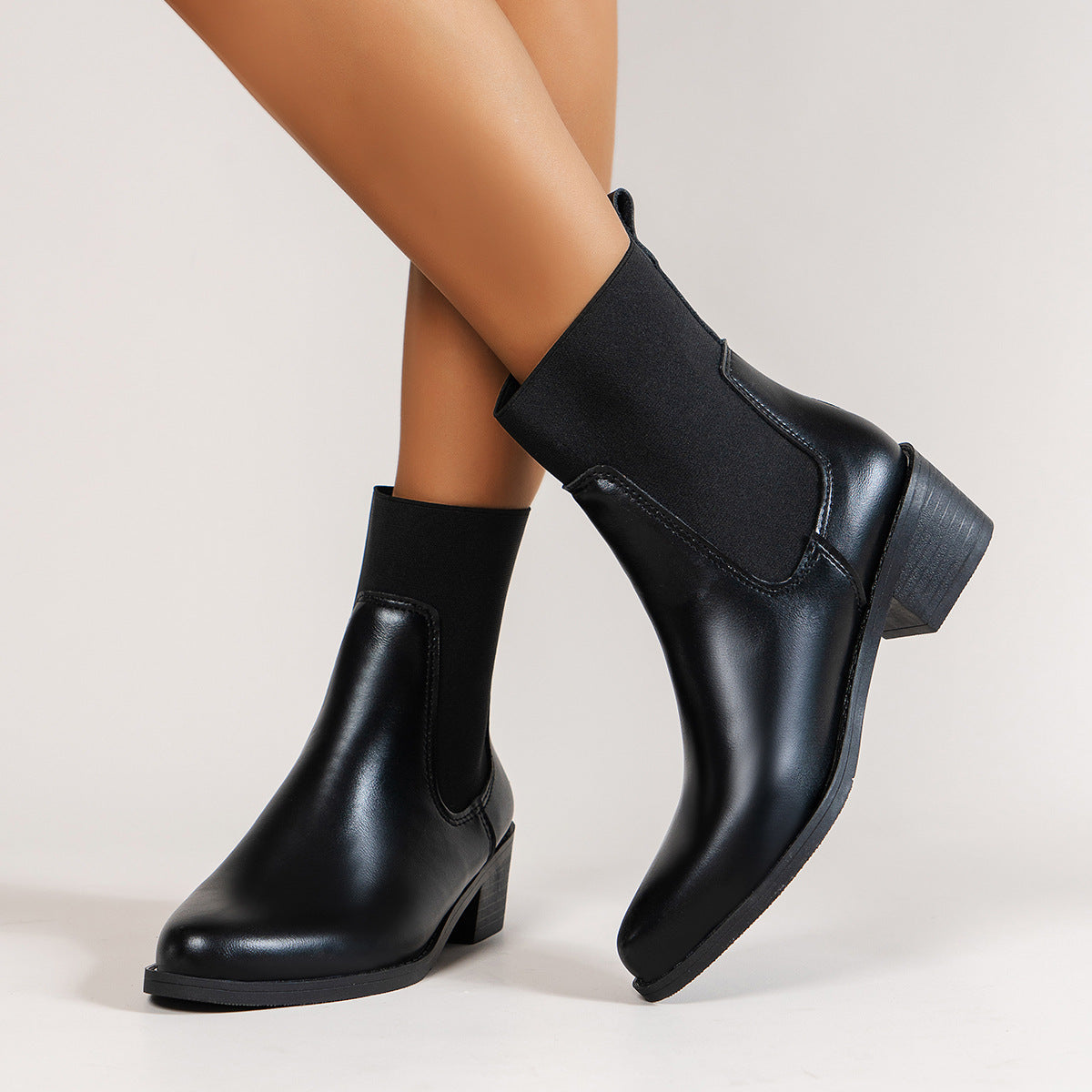 Bottines pour femmes avec tige élastique et talon bloc confortable Chic und Stil
