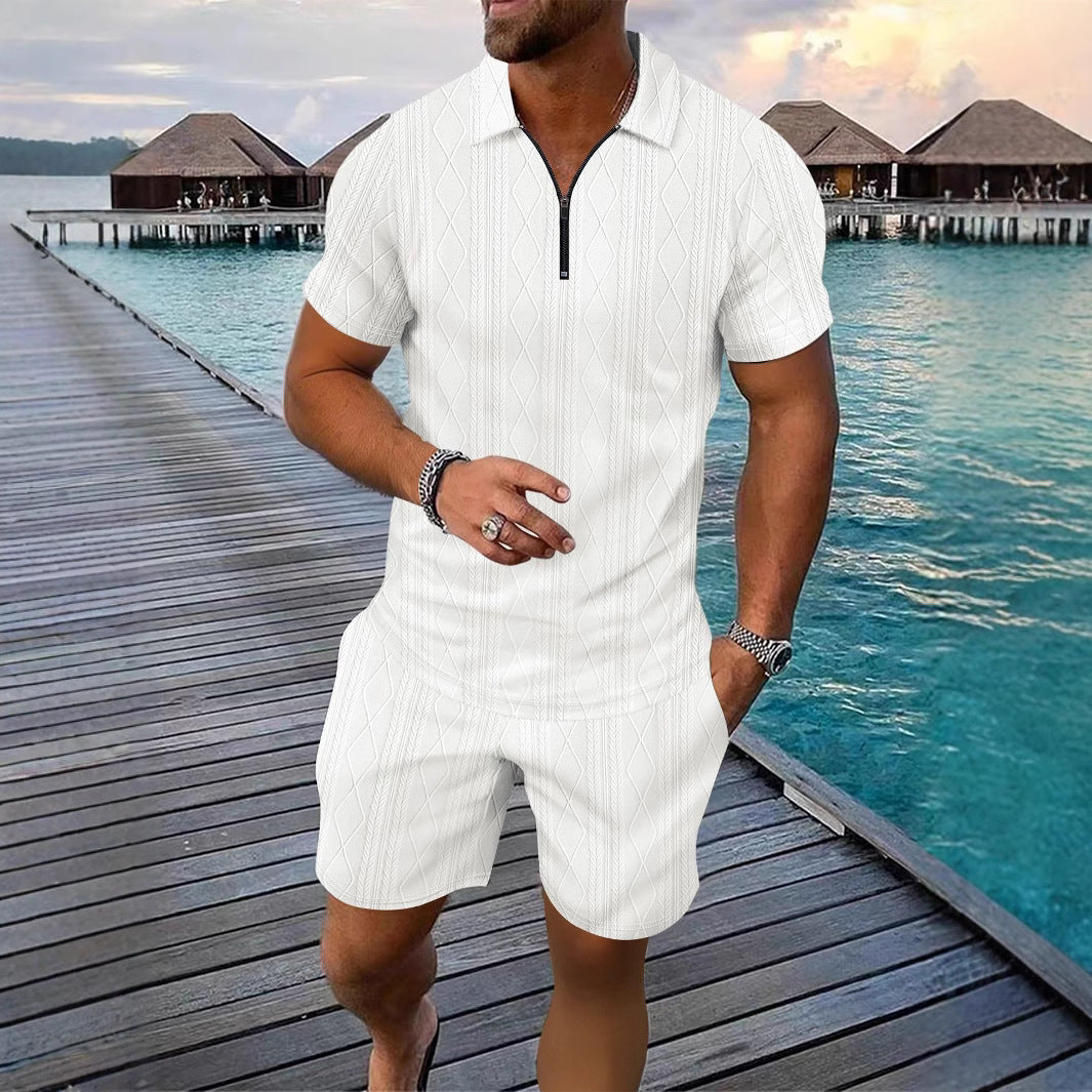 Survêtement décontracté à zip structuré pour hommes Chic und Stil