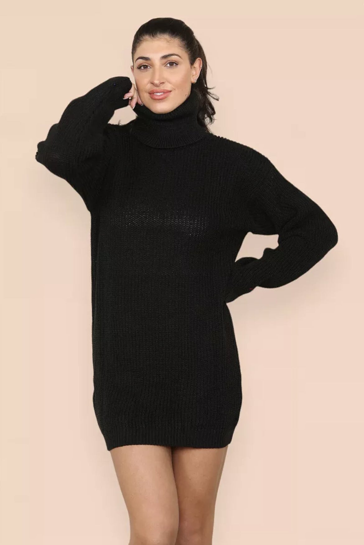 Robe en tricot pour femmes avec col montant et coupe décontractée Chic und Stil