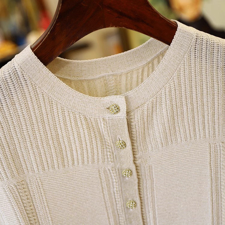 Blouse texturée à manches courtes pour femmes Chic und Stil