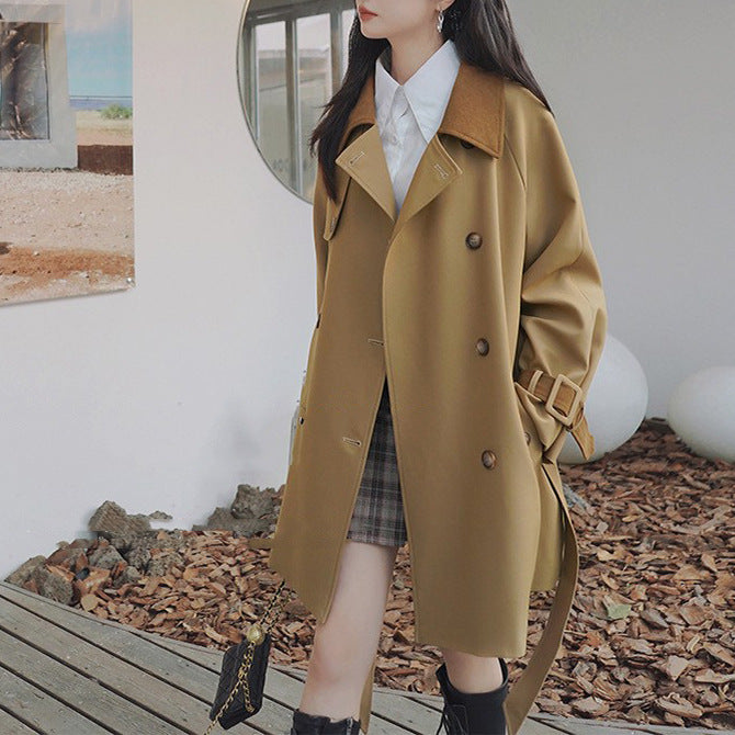 Manteau trench oversized pour femmes à double boutonnage Chic und Stil
