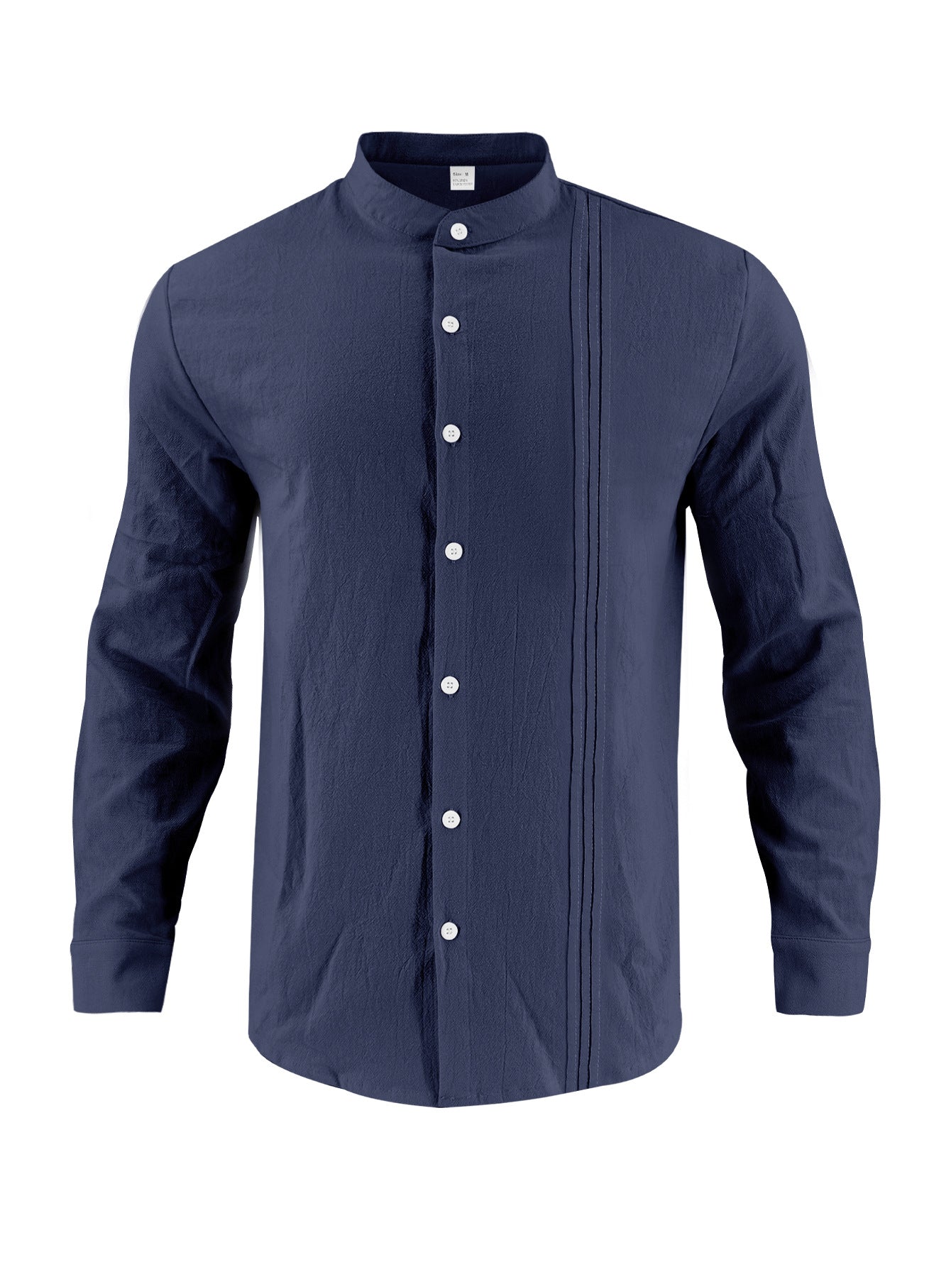 Chemise à manches longues tendance pour hommes avec surface texturée et col montant innovant Chic und Stil