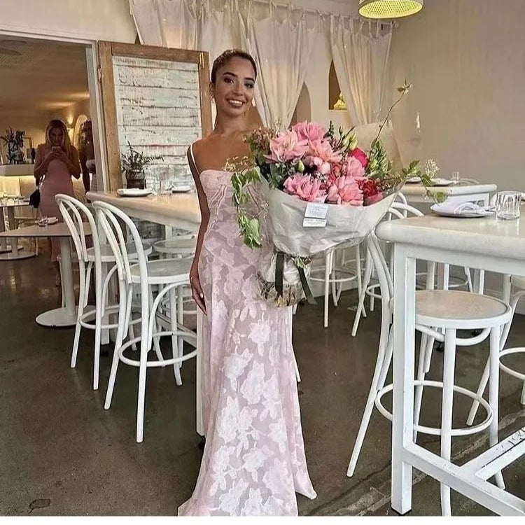 Dames Fleurs Dentelle Robe de Soir Chic und Stil