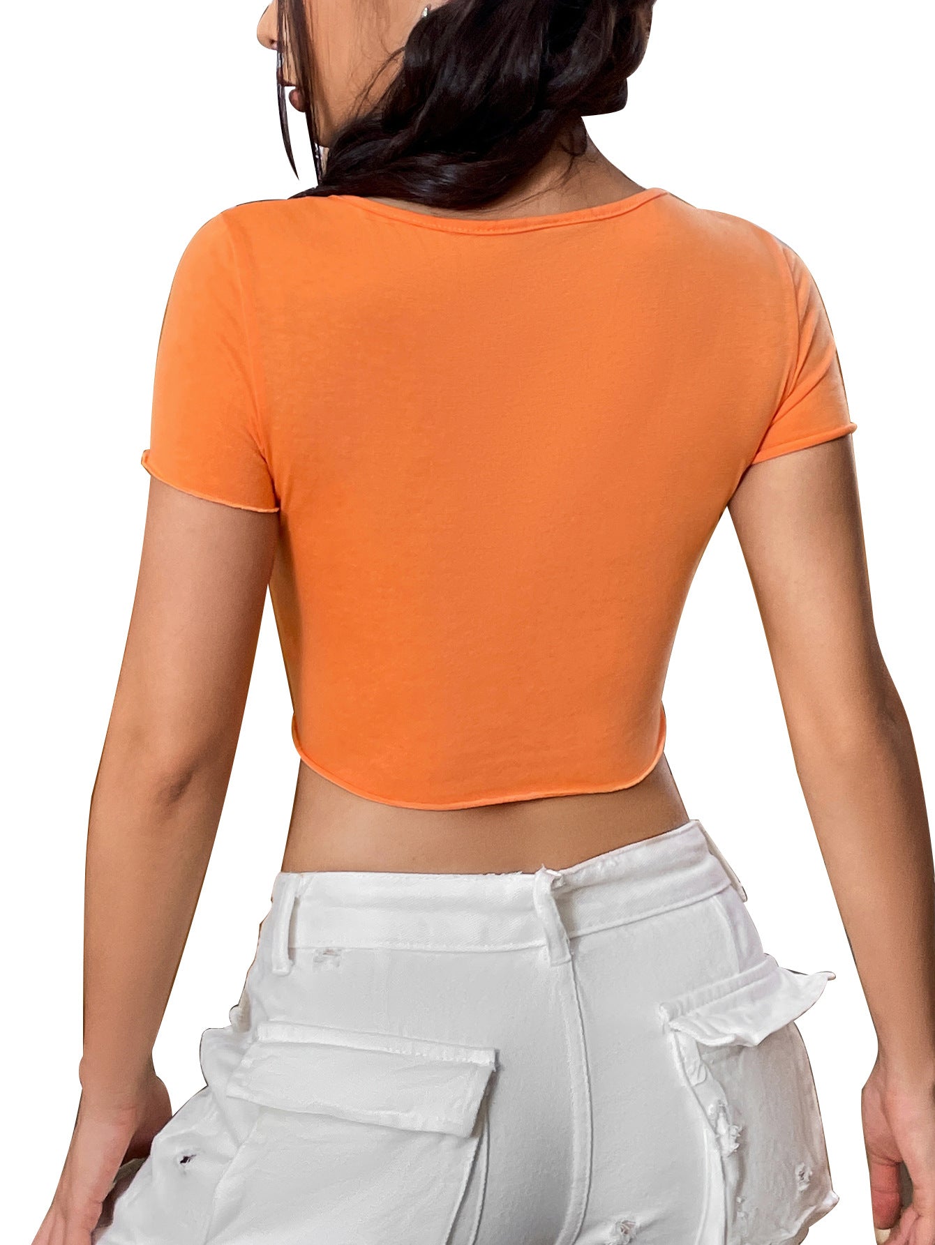 Dames Haut court ajusté avec détails en volants Chic und Stil