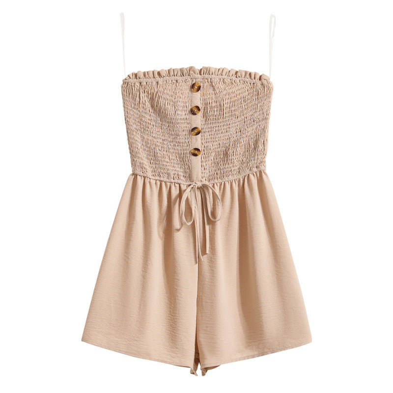 Robe combinaison pour femmes avec taille accentuée par des boutons et haut élastique Chic und Stil