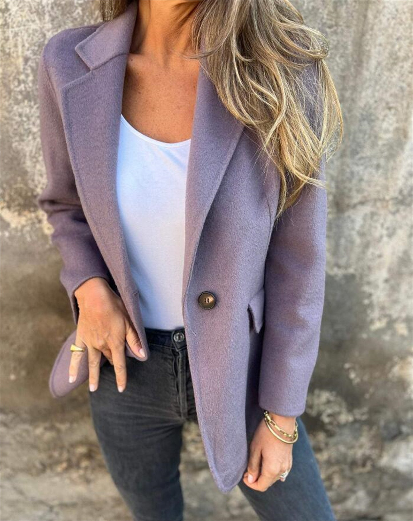 Blazer en boucle élégant pour femmes avec coupe décontractée Chic und Stil