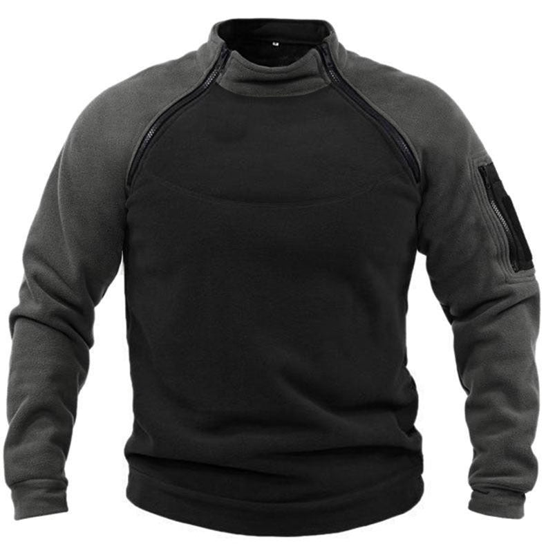 Pull-over en fleece pour hommes avec col haut et poches fonctionnelles Chic und Stil