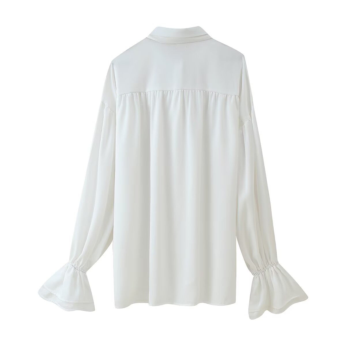 Dames Élégante blouse avec col en nœud et manches volantes Chic und Stil