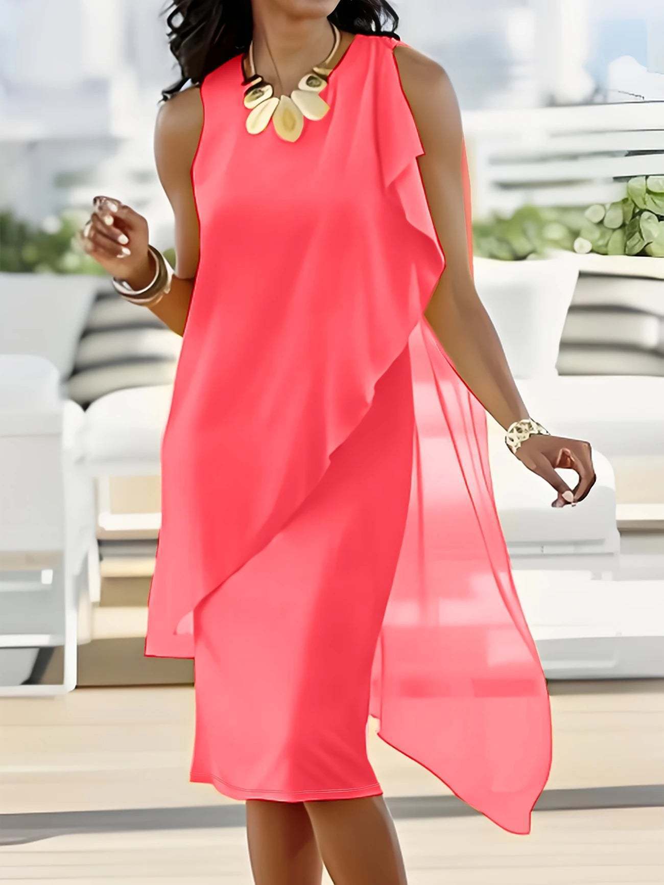 Robe maxi asymétrique Damen Chic und Stil