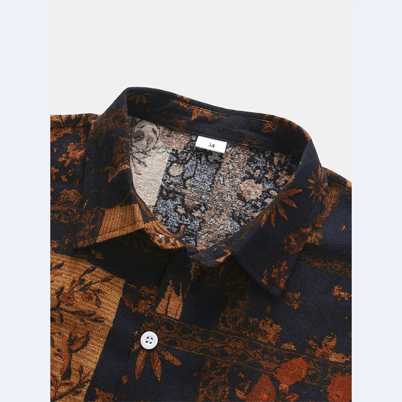 Chemise à manches courtes pour hommes avec design floral et tissu texturé Chic und Stil