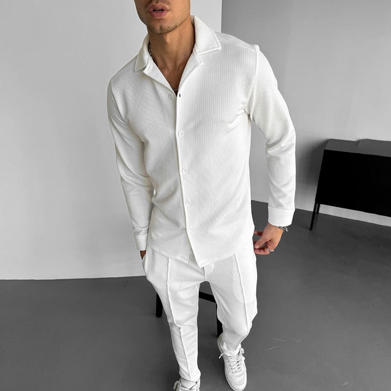 Chemise élégante à manches longues pour hommes avec un design texturé Chic und Stil