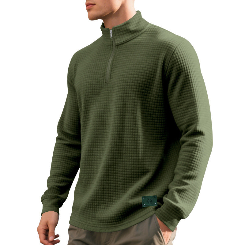 Pull sportif pour hommes avec fermeture éclair et structure Chic und Stil